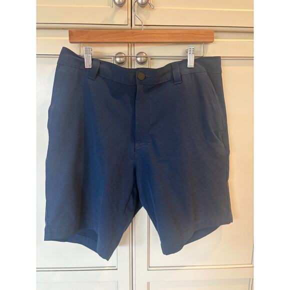 Men's Banana Republic Lightweight Navy Blue Flat Front Shorts Size 34 - Picture 2 of 4
